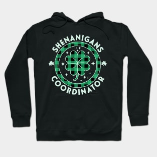 Shenanigans Coordinator Funny Teacher St Patrick's Day Plaid Hoodie